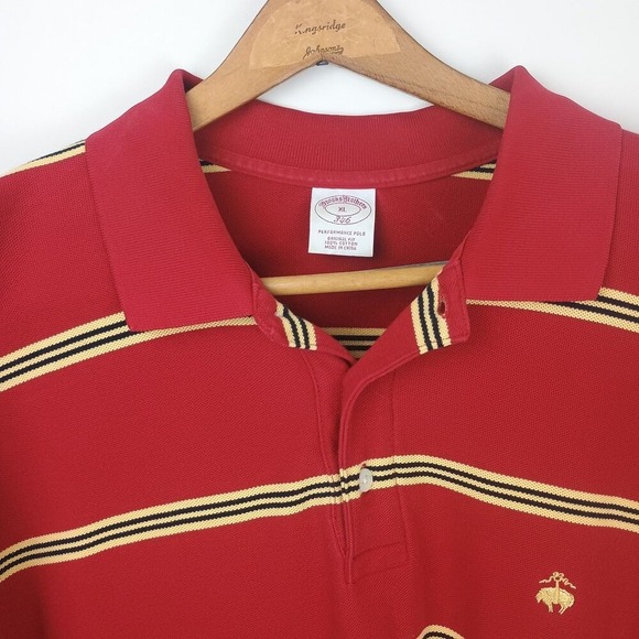 Brooks Brothers Other - Brooks Brothers 346 Long Sleeve Polo Mens XL Red Striped Preppy Performance